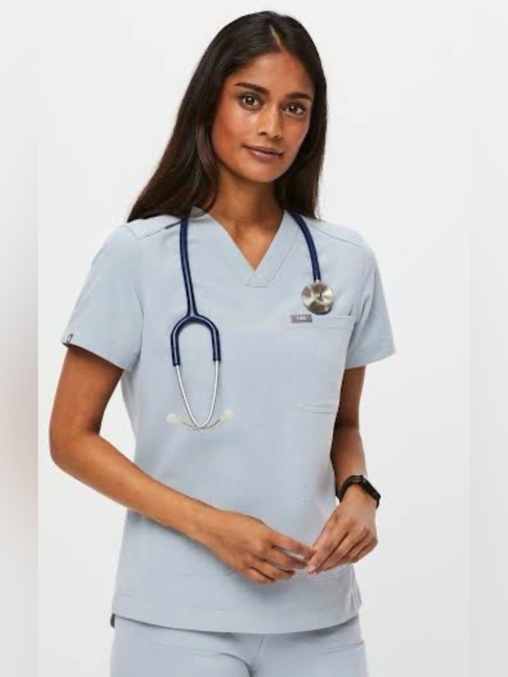Figs Scrub Set - Dark Harbor/Dusty Blue Reversible Set (Small Top, MP Pants)